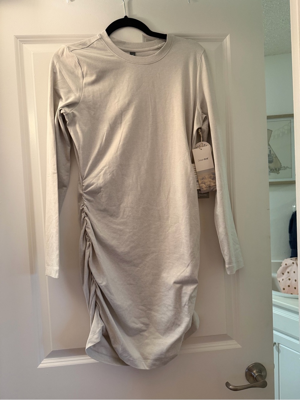 Vuori Halo Essential Long Sleeve Dress — Salt Heather Gray - Picture 2 of 2